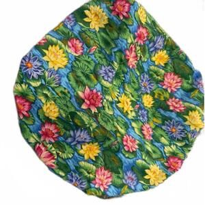 SCRUB CAP‎ HAT NEW WITH DRAW STRINGS  YELLOW PINK FLOWERS